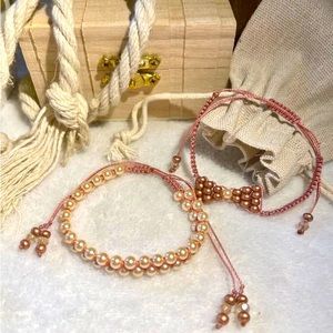 Handmade glass pearls bracelet